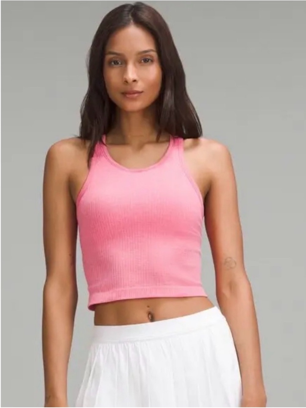 Lululemon Ebb to Street Cropped Ribbed Racerback Tank Top - Sakura Pink Size 4